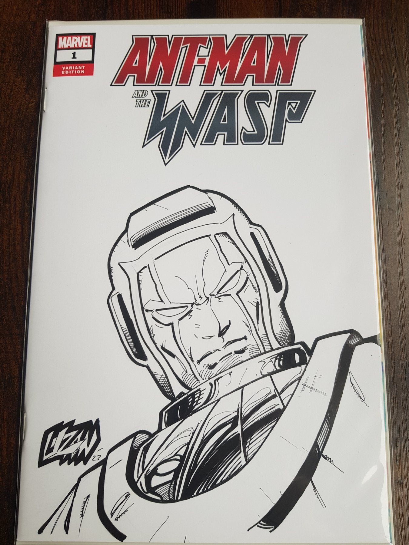 Ant MAN and the Wasp #1 Signed and Original sketch by artist Franck Uzan