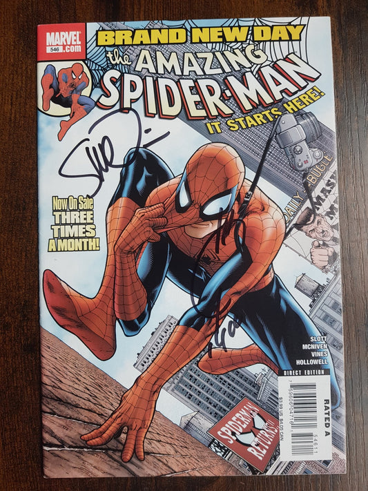 Amazing Spider-Man #546 - Key Issue : "1st App of Mr. Jackpot and Mr. Negative" - Signed by creator Joe Quesada and Steve McNiven