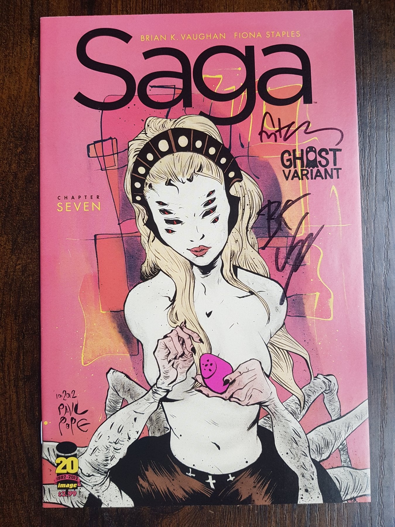 Saga #7 Signed by Brian K.Vaughan and Fiona Staples