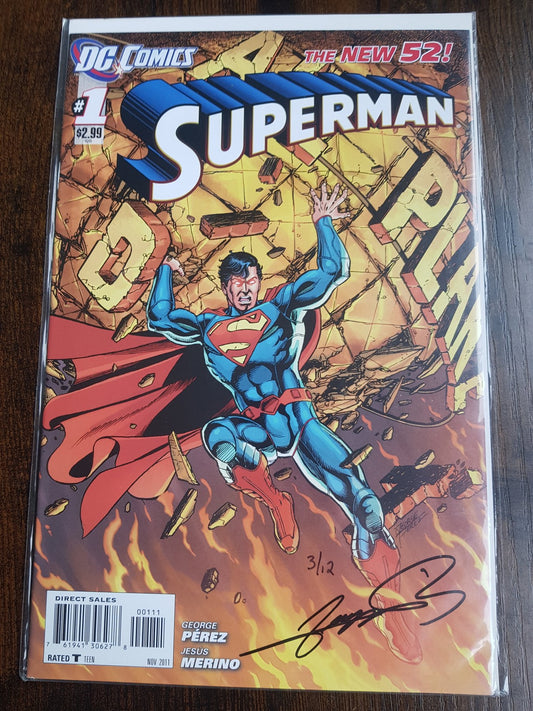 Superman #1 Only 12 Copies Signed Worlwide ! 1ST PRINT ! - Signed by legendary artist the late George Perez !!