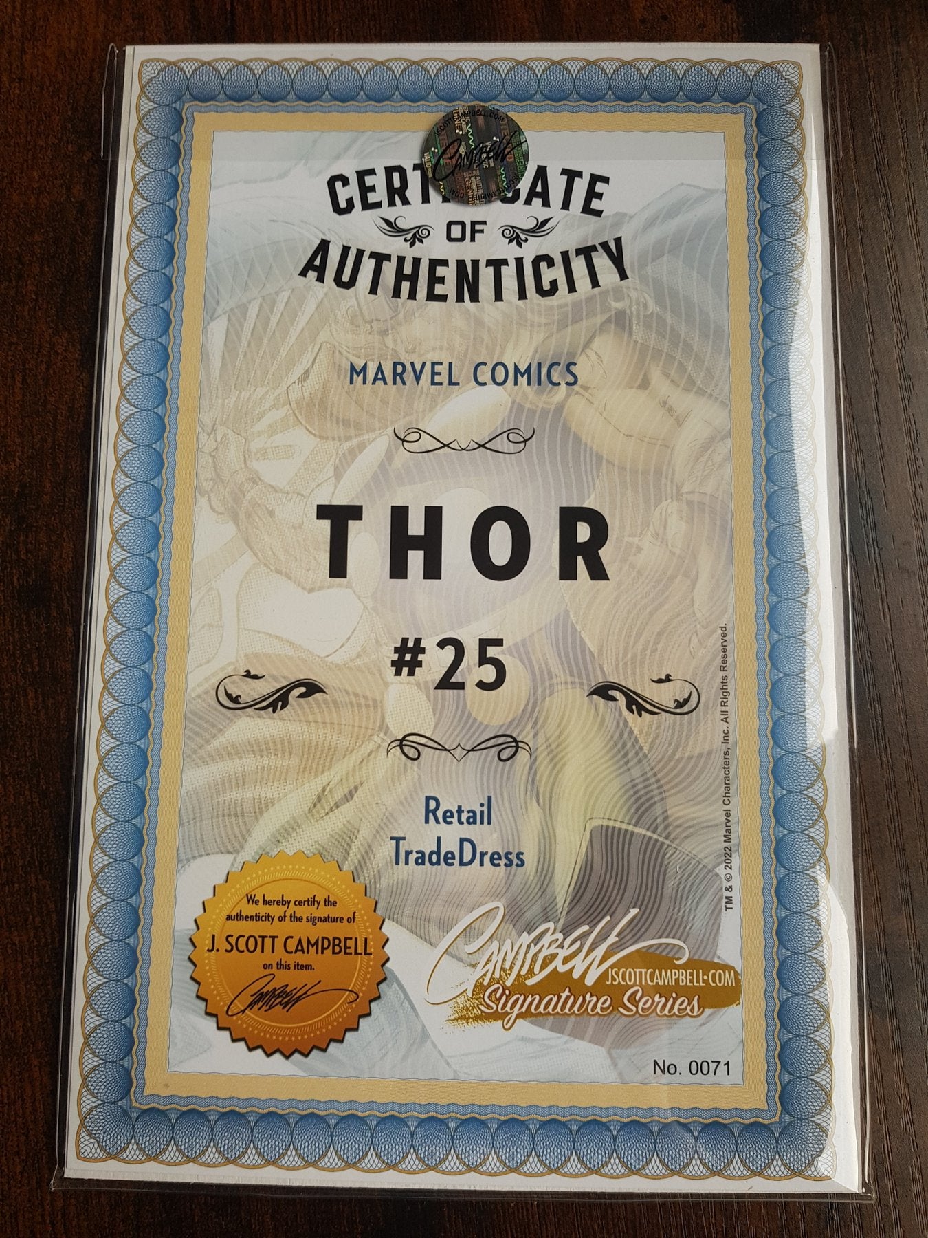 Thor #25 - Signed by J. Scott Campbell !!