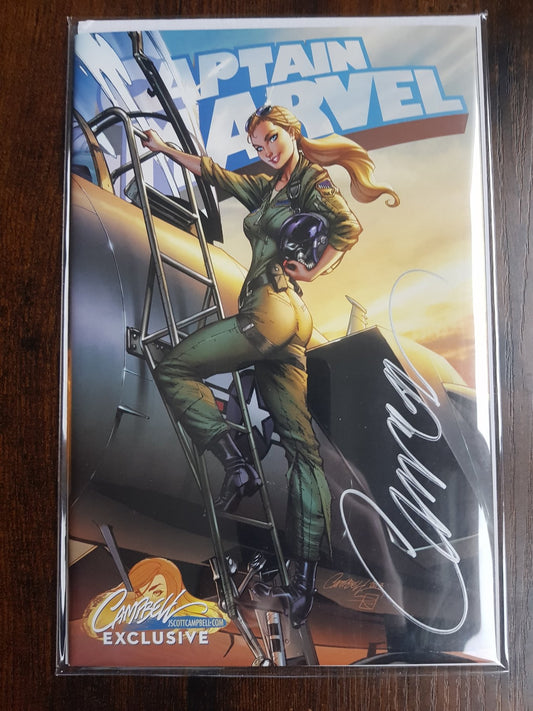 Captain Marvel #1E Signed by J.Scott Campbell !