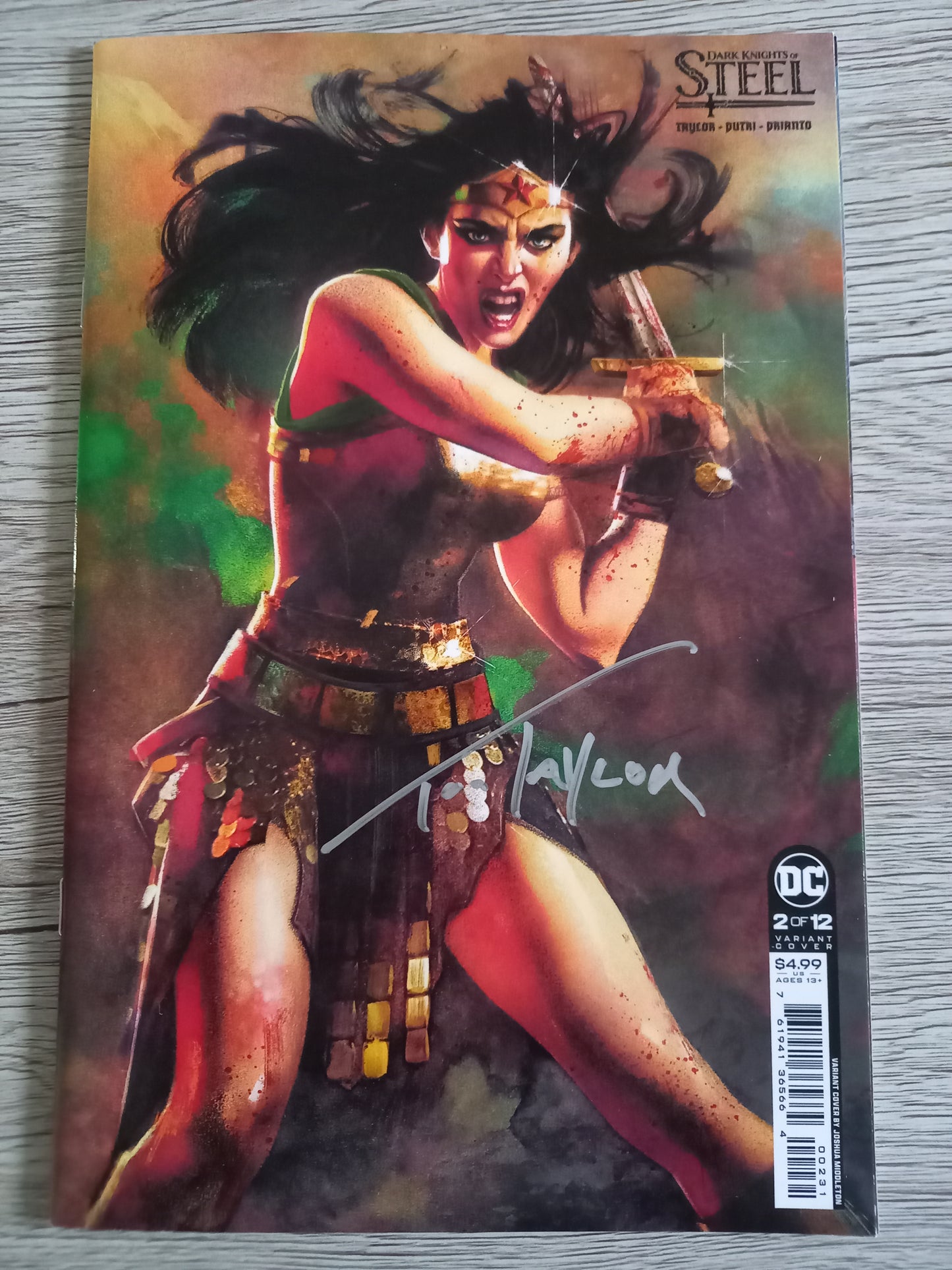 Dark Knights of Steel #2 "JOSHUA MIDDLETON Variant " Signed by creator TOM TAYLOR